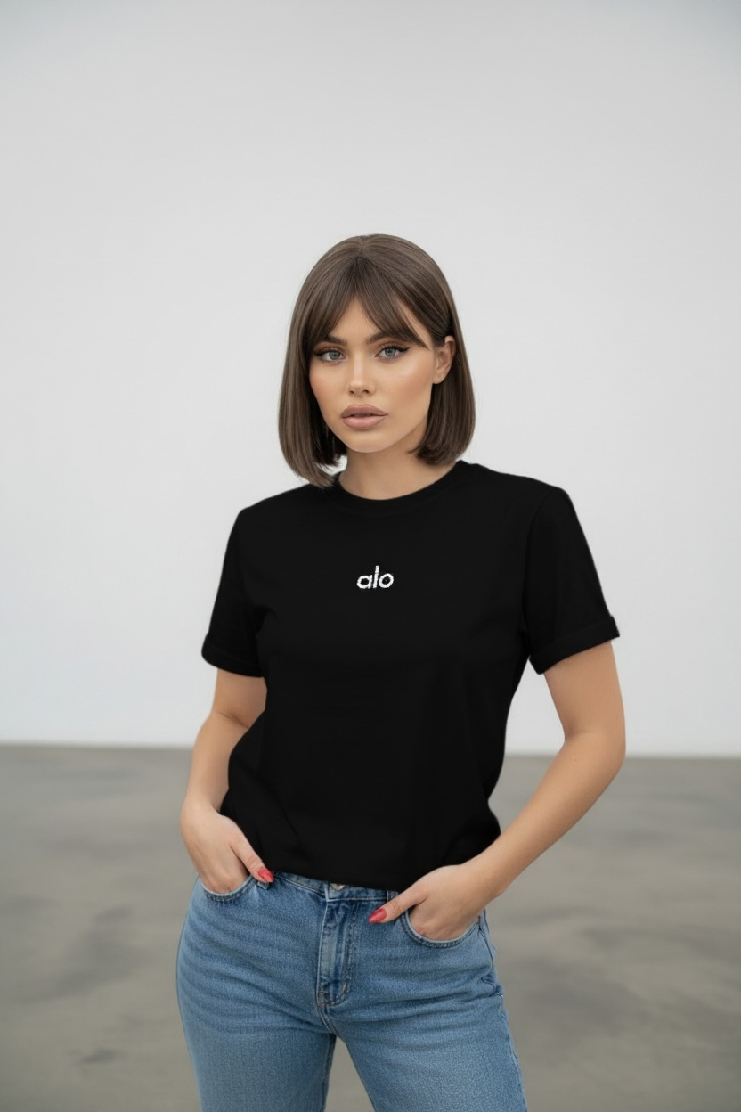 Alo Taşlı Logo Tişört